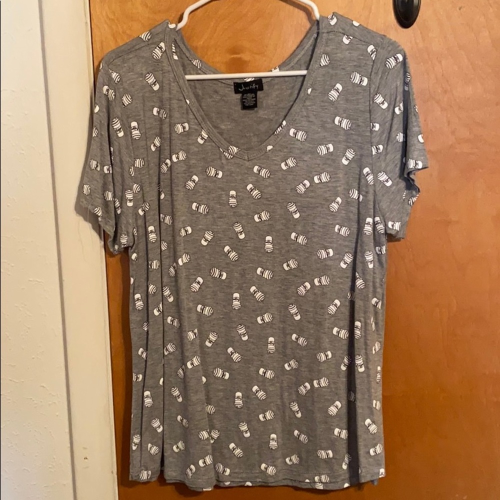 Coffee cup print top